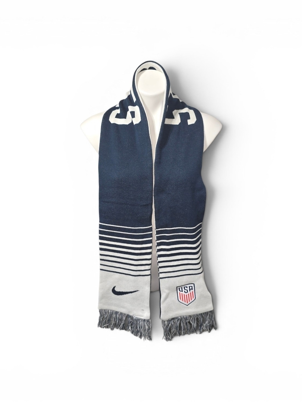 Nike USA Navy and Gray Soccer Scarf